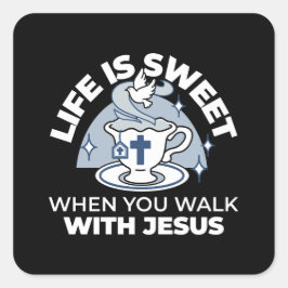 Treatment of the Faithful Living Art - Teacup with Quadratischer Aufkleber