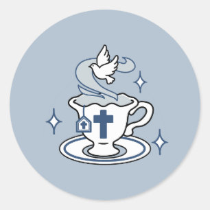 Treatment of the Faithful Living Art - Teacup with Runder Aufkleber