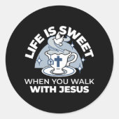 Treatment of the Faithful Living Art - Teacup with Runder Aufkleber (Vorderseite)