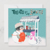 Treats For My Sweets SnowWoman and Child Holiday C Einladung (Vorderseite)