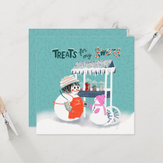 Treats For My Sweets Snowwoman Holiday Card Einladung