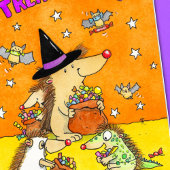 Treats Only - Cute Halloween Hedgehogs  Karte