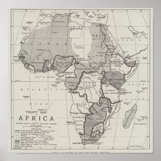 Treaty Map of Africa Poster (Vorne)