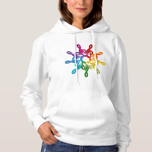 Trebel Clefs in einem Muster Womens Hoodie (Vorderseite)