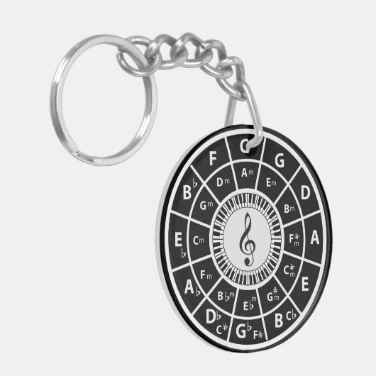 Trebele ClefPiano Keys Circle of Fifths Schlüsselanhänger (Vorderseite links)