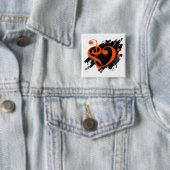 Treble and Bass Clef Musical Heart Orange Button (Beispiel)
