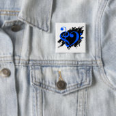 Treble and Bass Clef Musical Heart Royal Blue Button (Beispiel)