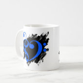 Treble and Bass Clef Musical Heart Royal Blue Kaffeetasse (Vorderseite Links)