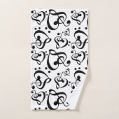 Treble Bass Clef Hört Musiknotens Muster Badhandtuch Set (Handtuch)