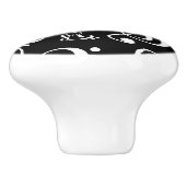 Treble Bass Clef Hört Musiknotens Muster Keramikknauf (Seitenansicht)