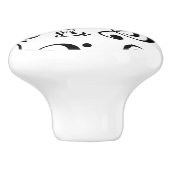 Treble Bass Clef Hört Musiknotens Muster Keramikknauf (Seitenansicht)