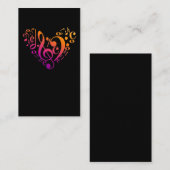 Treble Bass Clef Musical Notes Colorful Herz Visitenkarte (Vorne/Hinten)