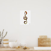 Treble Clef Art - Handgeschnitzt und digitalisiert Poster (Küche)