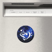 Treble Clef Bass Clef Heart Blue Cluster Nebel Magnet (In Situ (Geschirrspüler))
