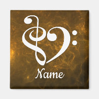 Treble Clef Bass Clef Heart Gold Nebel kundenspezi