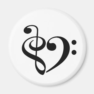 Treble Clef Bass Clef Heart Music Lover Magnet