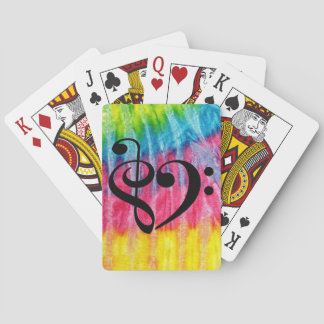 Treble Clef Bass Clef Heart Rainbow Hippie Krawatt Spielkarten
