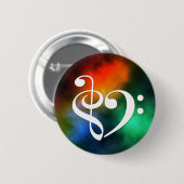 Treble Clef Bass Clef Heart Red Green Blue Nebel Button (Vorne & Hinten)