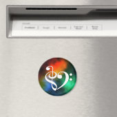 Treble Clef Bass Clef Heart Red Green Blue Nebel Magnet (In Situ (Geschirrspüler))