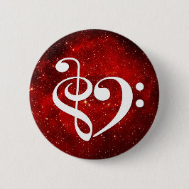 Treble Clef Bass Clef Heart Rosette Nebel Button