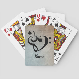 Treble Clef Bass Clef Heart Sheet Music Spielkarten
