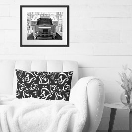 Treble Clef Bass Clef Hearts Music Throw Kissen