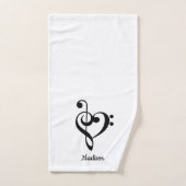 Treble Clef & Bass Clef Herz Badhandtuch Set (Handtuch)