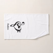Treble Clef & Bass Clef Herz Badhandtuch Set (Handtuch)