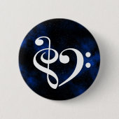 Treble Clef Bass Clef Herz Bassist Milchstraße Button (Vorderseite)