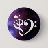 Treble Clef Bass Clef Herz Lila Haze Nebel Button (Vorderseite)