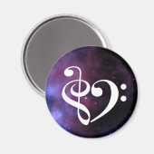 Treble Clef Bass Clef Herz Lila Haze Nebel Magnet (Vorderseite/Rückseite)