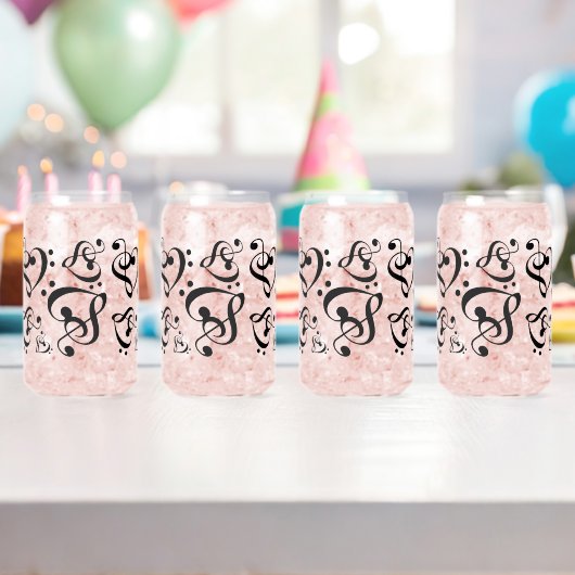 Treble Clef Bass Clef Herz Musiknoten Dosenglas (Insitu (Geburtstag))