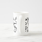 Treble Clef Bass Clef Herz Musiknoten Porzellantasse (Rückseite)