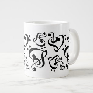 Treble Clef Bass Clef Herz Musiknotens Tasse