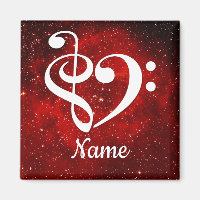 Treble Clef Bass Clef Herz Roter Nebel kundenspezi