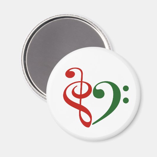 Treble Clef Bass Clef Herzensmusik Lover Weihnacht Magnet (Vorderseite/Rückseite)