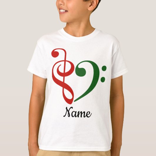 Treble Clef Bass Clef Herzensurlaub individuell au T-Shirt (Vorderseite)