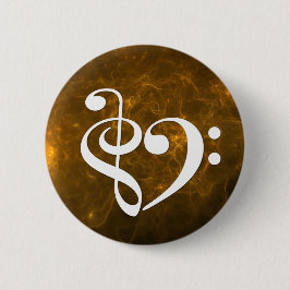 Treble Clef Bass Clef Herzflammennebel Button