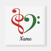 Treble Clef Bass Clef Herzmusik Lover - individuel Magnet (Vorne)