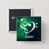 Treble Clef Bass Clef Herznebel individuell angepa Button (Vorne & Hinten)