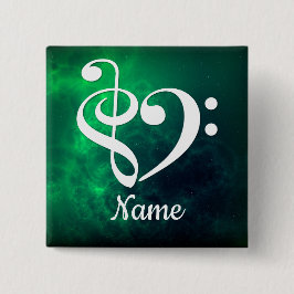 Treble Clef Bass Clef Herznebel individuell angepa Button