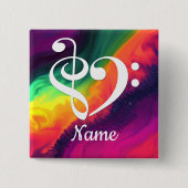 Treble Clef Bass Clef Herznebel individuell angepa Button (Vorderseite)