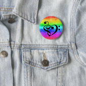 Treble Clef Bass Clef Herzrainbow Watercolor Button (Beispiel)