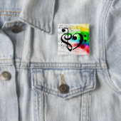 Treble Clef Bass Clef Herzstück Vintage Notenmusik Button (Beispiel)