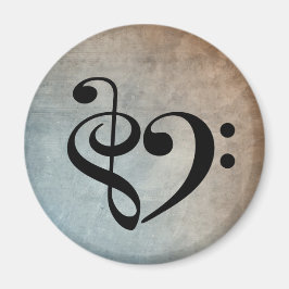 Treble Clef Bass Clef Herzstück Vintage Notenmusik Magnet