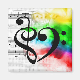 Treble Clef Bass Clef Herzstück Vintage Notenmusik Magnet
