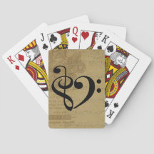 Treble Clef Bass Clef Herzstück Vintage Notenmusik