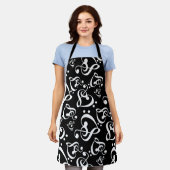 Treble Clef Bass Clef Hört Musikmuster Napkins Schürze (Getragen)