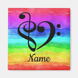 Treble Clef Bass Clef Music Heart individuell ange Magnet