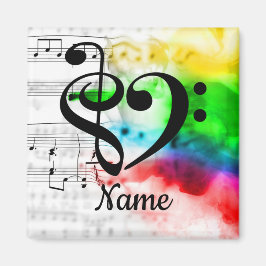Treble Clef Bass Clef Music Heart individuell ange Magnet